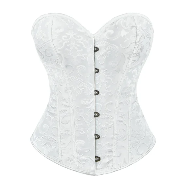 Gorset z satynowym połyskiem i koronkowym wykończeniem