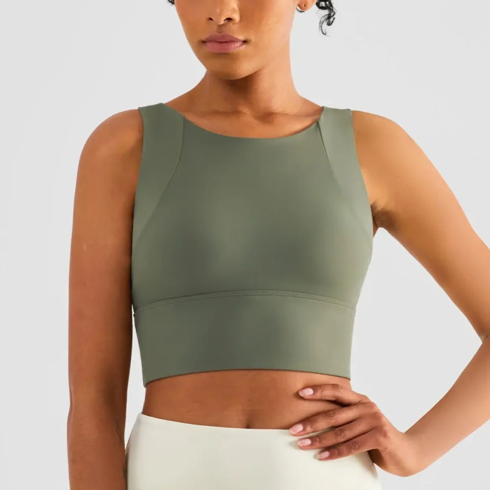 Kompresyjny crop top sportowy z wycięciem
