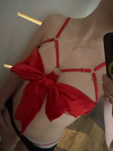 Satynowy zestaw z kokardą i paskami photo review