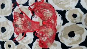 Przezroczysty zestaw bielizny z haftem w kształcie wachlarza photo review