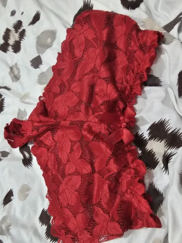 Koronkowy komplet z podwójnymi ramiączkami i figami typu shorty photo review