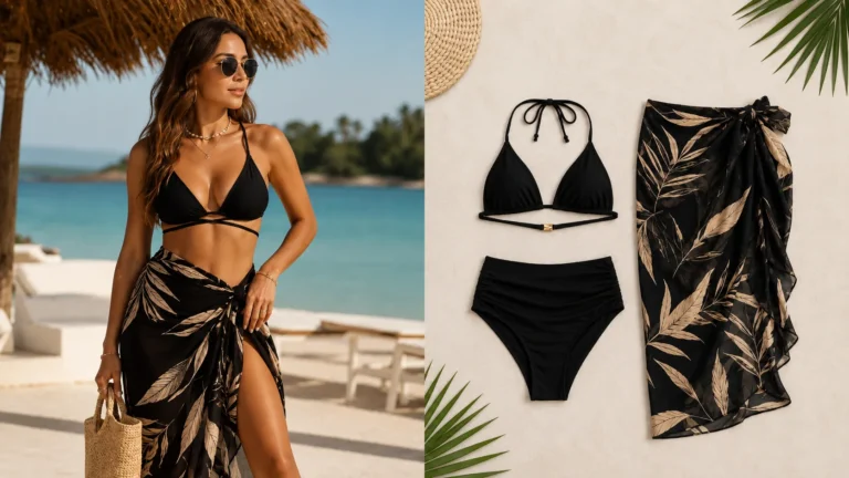Bikini z pareo lub spódnicą – gotowy zestaw plażowy bez dodatkowego szukania
